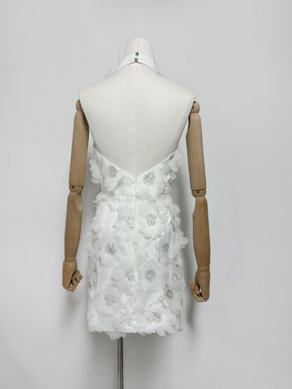 Cherry Blossom Mini Dress in White