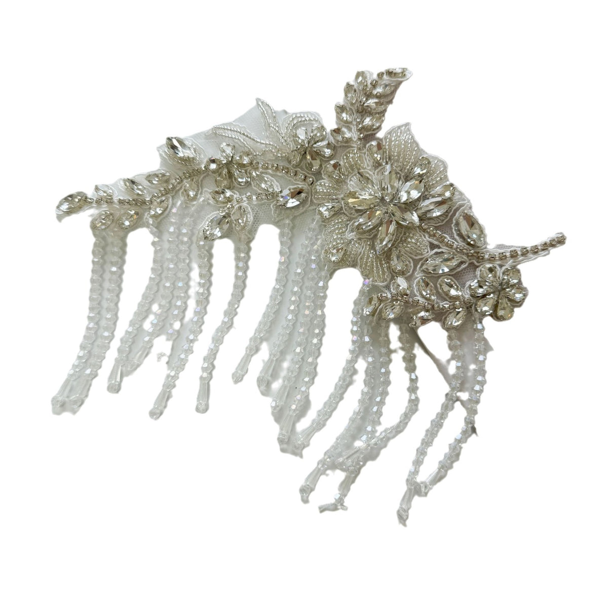 Silver-white tassel rhinestone accessories, appliqué gowns, wedding dress embroidered grain and rhinestone accessories, performance costume accessories, A63 accessories