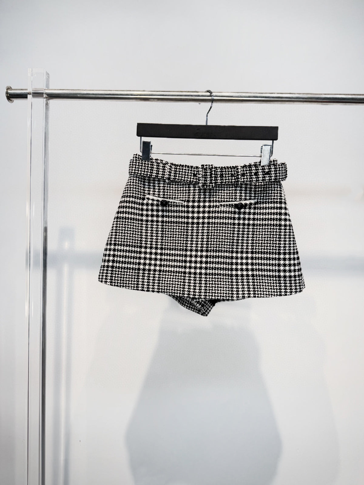 virginia Houndstooth Crystal mini skirt - Black/White