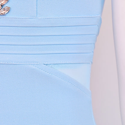 light blue heavy knit sheath dress