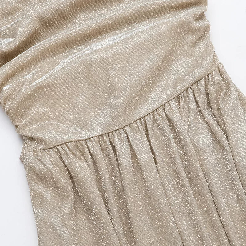 Marissa Midi Dress - Gold Sparkle