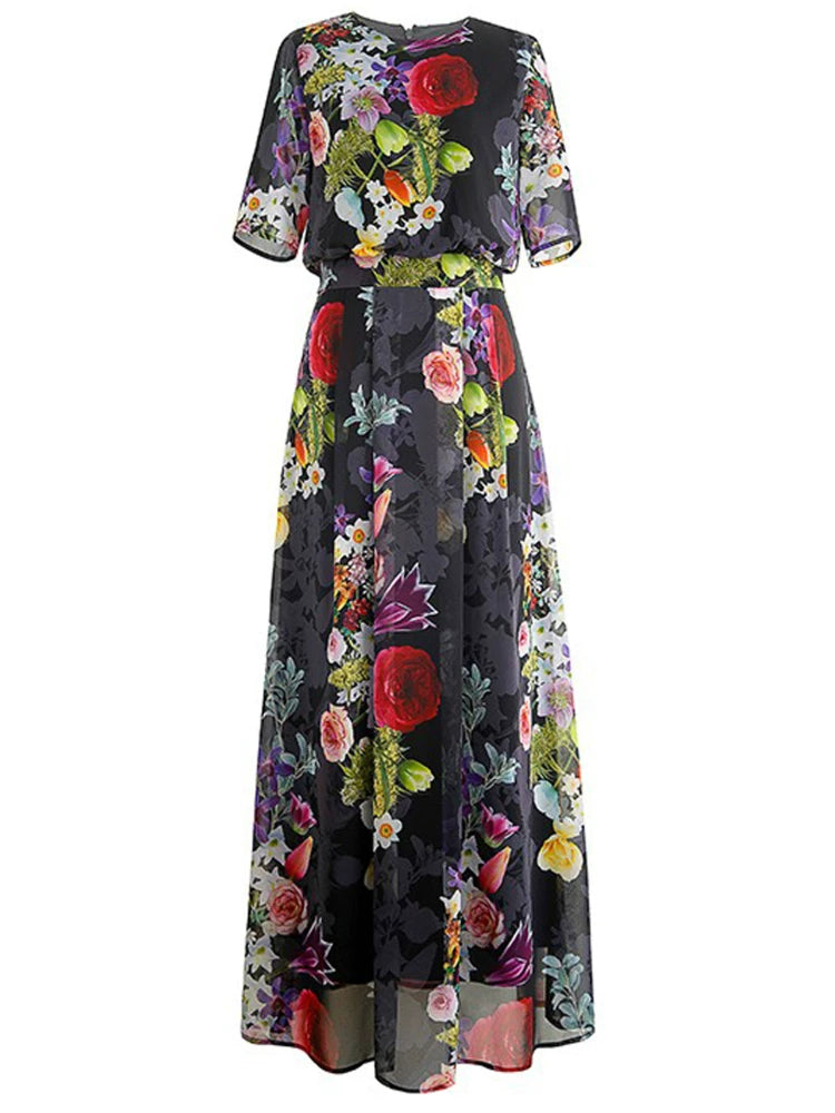 Breaking code special clearance summer women's clothing discount promotion temperament floral dress short sleeve unique and beautiful waist skirt