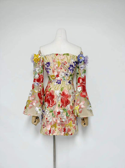 tabitha multicolor Off Shoulder Mini Dress in Floral
