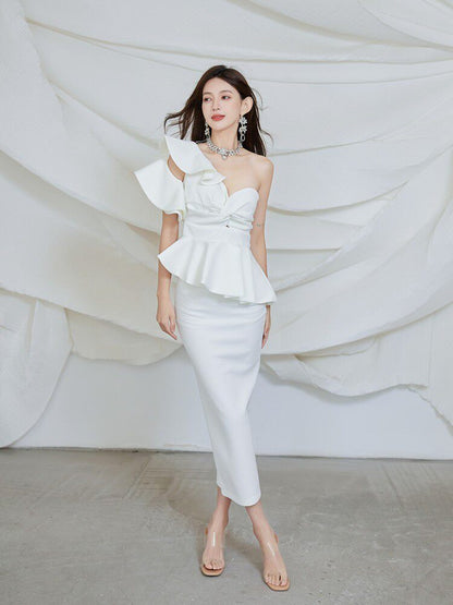 Dolores Strapless Backless Ruffle maxi Dress Set