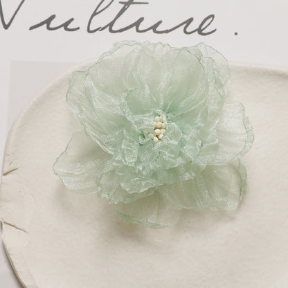 Photography: Princess hair accessories, lightweight organza, peach pink floral DIY, handmade mesh hair tie, claw clip, women's clothing accessories