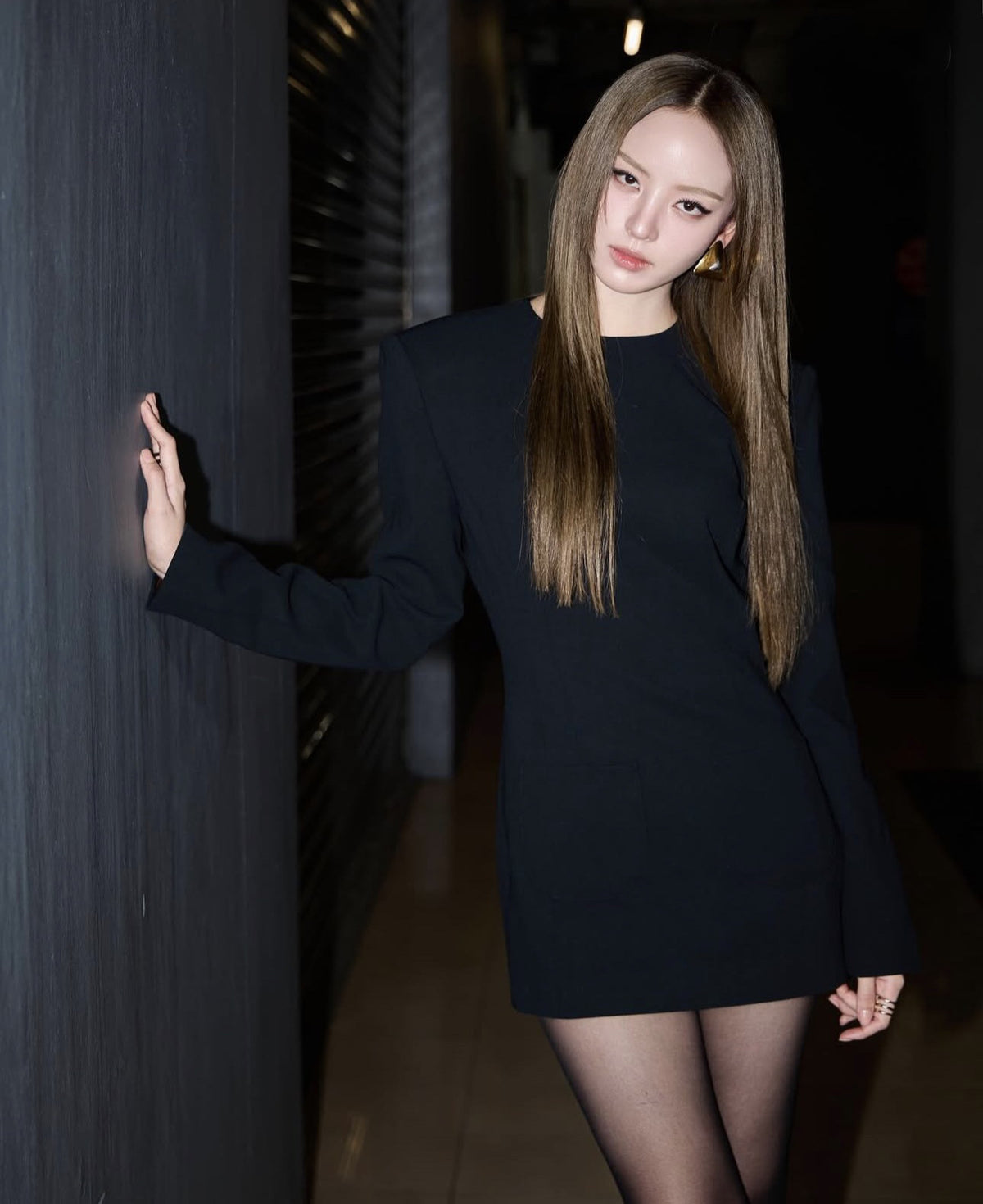 hedda Crepe Suit mini Dress in black