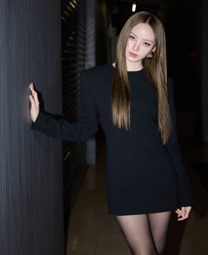 hedda Crepe Suit mini Dress in black