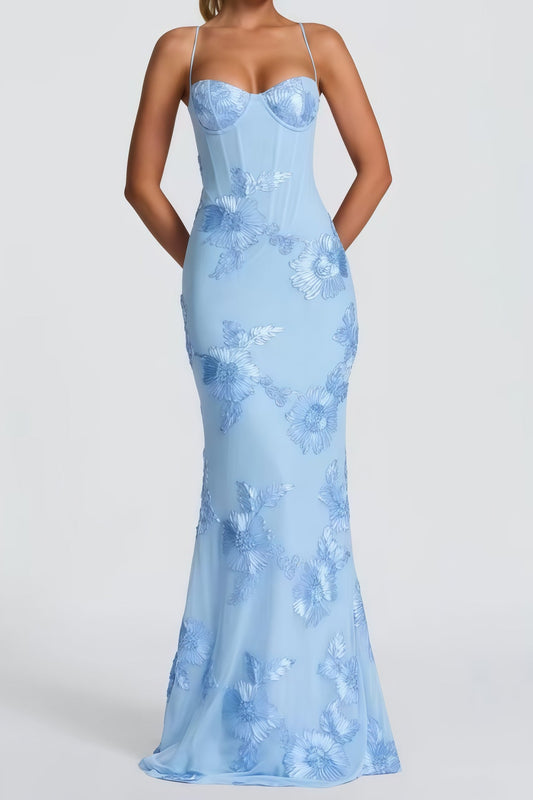 Nefertiti Maxi Dress-Light blue