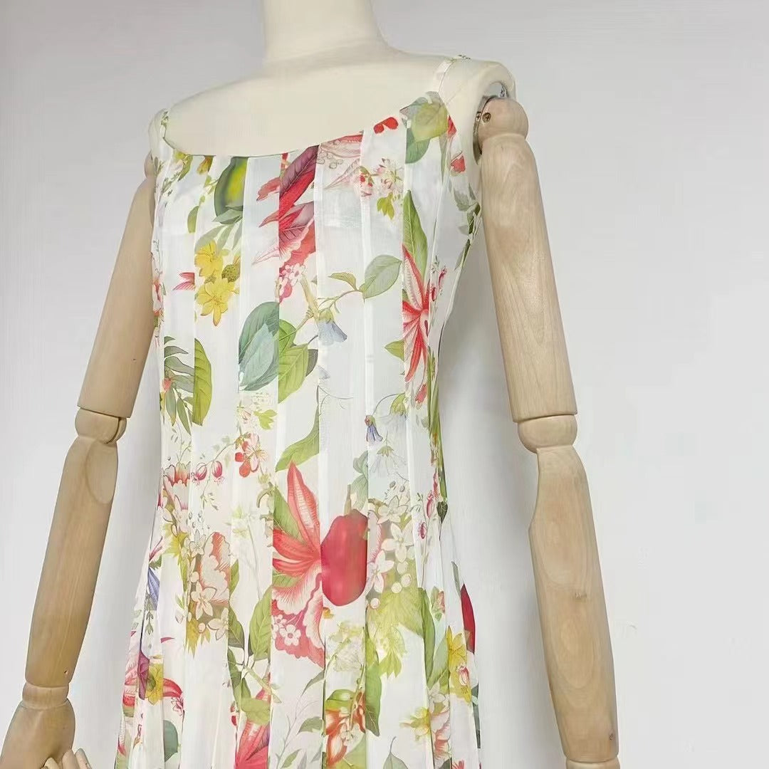 multicolor floral print fauna gazar gown