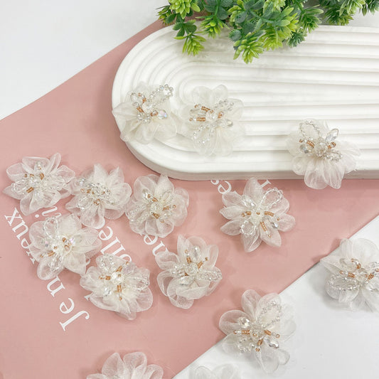 Super fairy three-dimensional flower flower piece, bridal headdress, veil, handmade DIY accessories, materials, women's clothing, flower appliqués, accessories