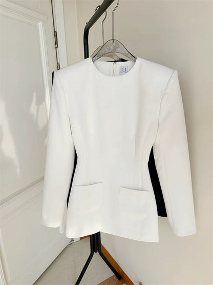 hedda Crepe Suit mini Dress in white