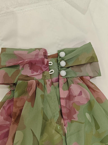 olive green chiffon a-line dress