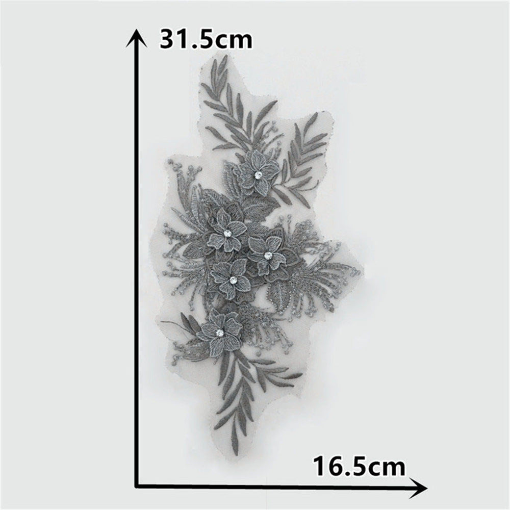 High quality rhinestones, flower embroidery, DIY lace, mesh, lace, collar, sewing, decoration, clothing, accessories