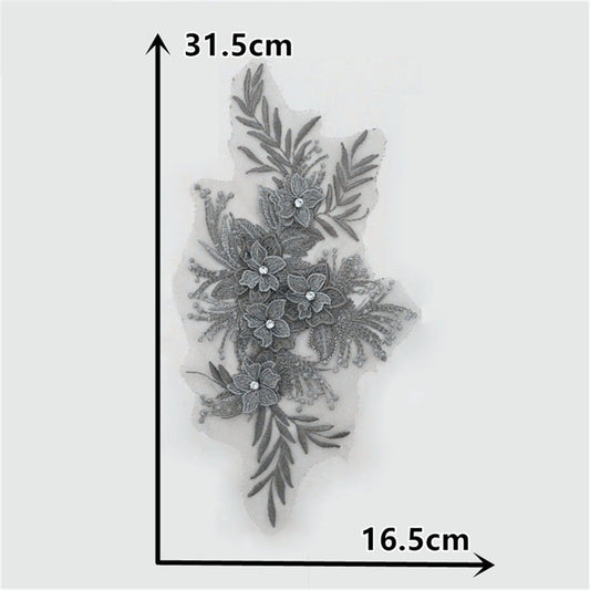 High quality rhinestones, flower embroidery, DIY lace, mesh, lace, collar, sewing, decoration, clothing, accessories