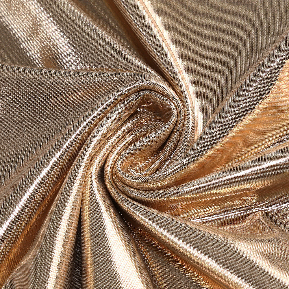 Gold Metallic Ruched Mermaid Gown