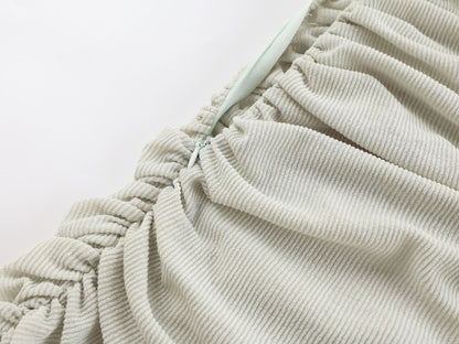 Matcha lace strapless spliced knitted mini dress