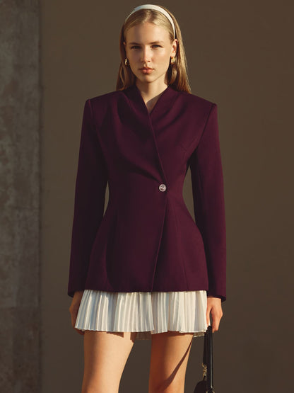 One Button Blazer Pleated Mini Dress