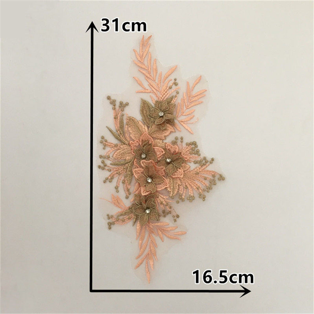 High quality rhinestones, flower embroidery, DIY lace, mesh, lace, collar, sewing, decoration, clothing, accessories