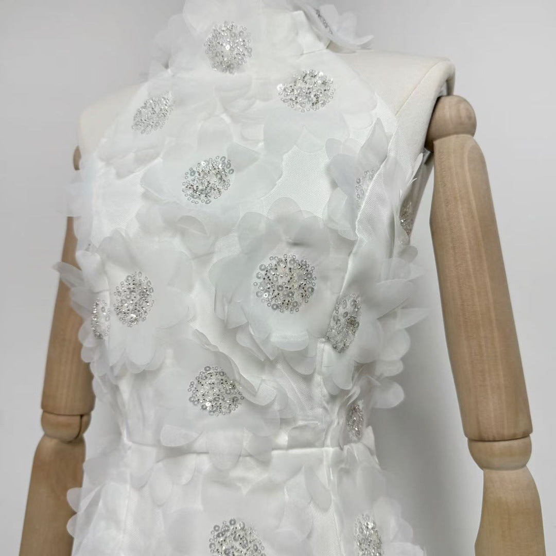 Cherry Blossom Mini Dress in White