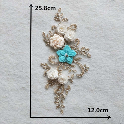 Three-dimensional embroidered polyester collar floral decoration, hollow lace floral DIY sewing lace collar clothing accessories