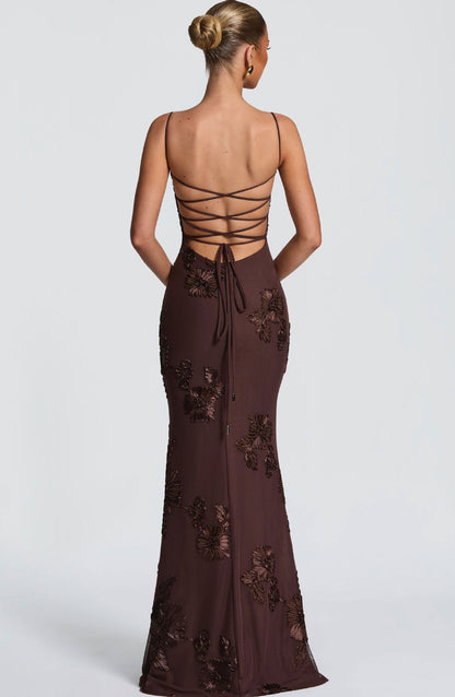 Nefertiti Maxi Dress -Brown