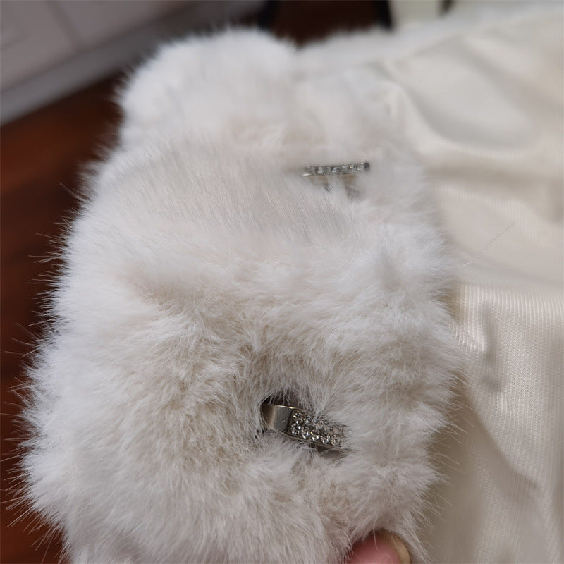 sharon Off Shoulder Faux Fur Two Piece Set