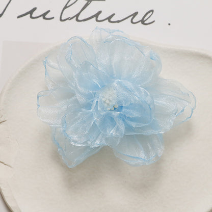 Photography: Princess hair accessories, lightweight organza, peach pink floral DIY, handmade mesh hair tie, claw clip, women's clothing accessories