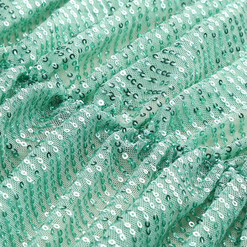 bertha high slit pleated sequin maxi dress in green
