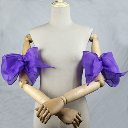 Organza Giant Bow Detachable Short Arm Cuffs