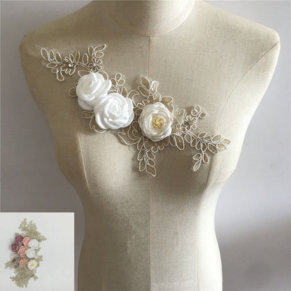 Three-dimensional decoration, polyester cutout, lace, flower embroidery, collar flower, DIY sewing, mesh, lace, collar, garment accessories