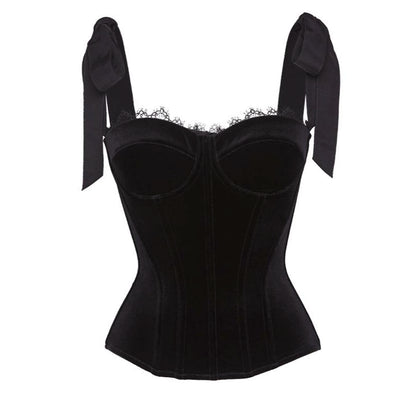 black velvet retro suspenders umbrella set dress