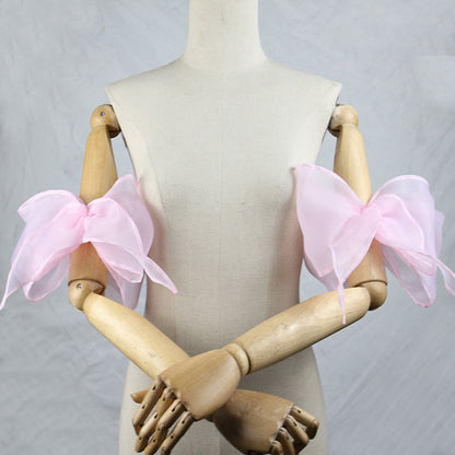 Organza Giant Bow Detachable Short Arm Cuffs