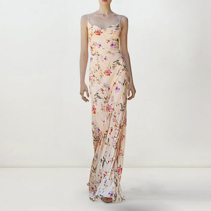 white floral slip maxi dress