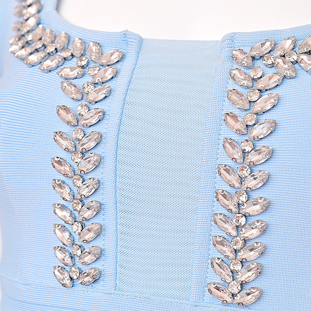 light blue heavy knit sheath dress