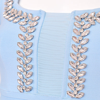 light blue heavy knit sheath dress