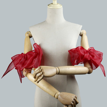 Organza Giant Bow Detachable Short Arm Cuffs