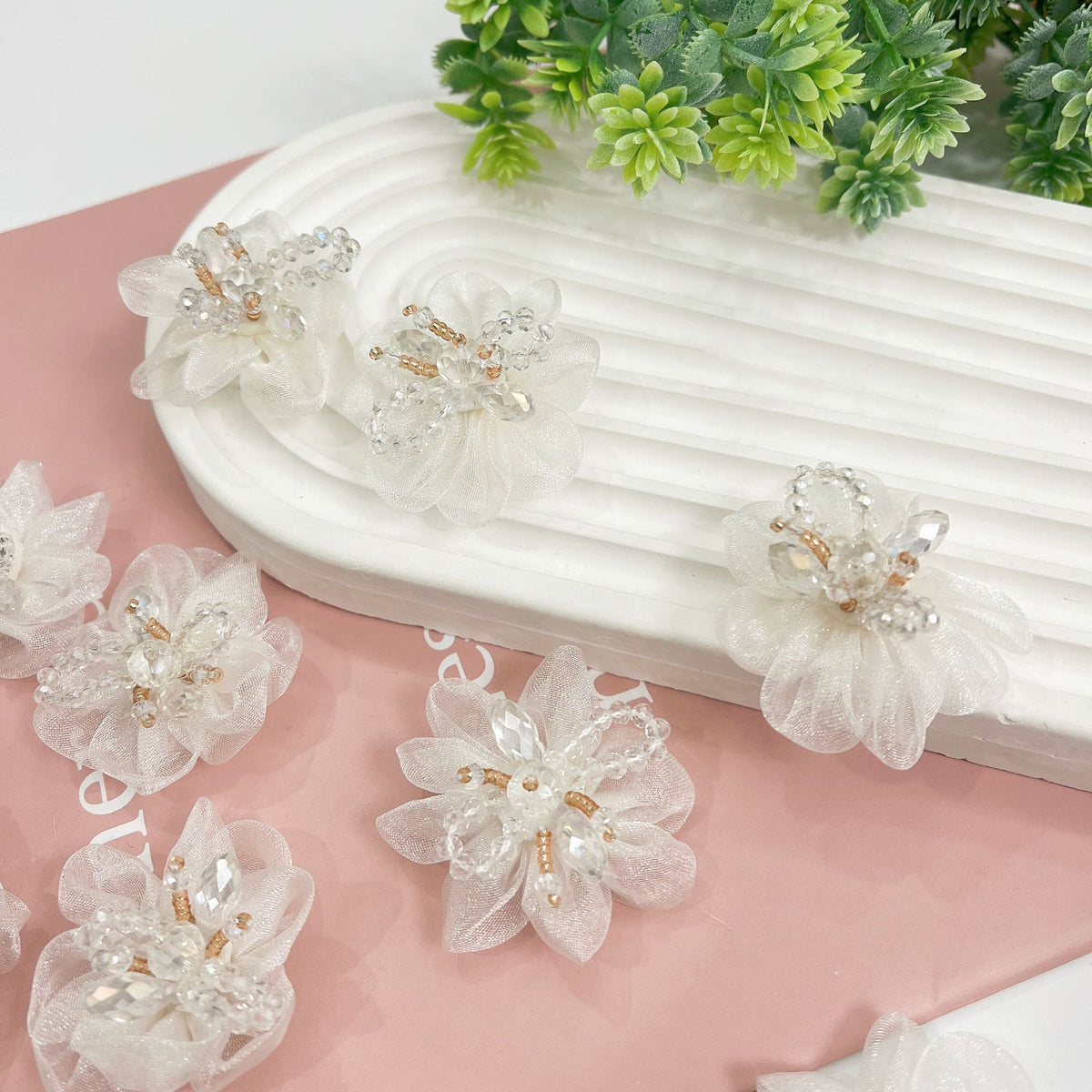 Super fairy three-dimensional flower flower piece, bridal headdress, veil, handmade DIY accessories, materials, women's clothing, flower appliqués, accessories