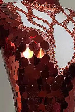 HELENE BURGUNDY SEQUINS DIAMANTE SET