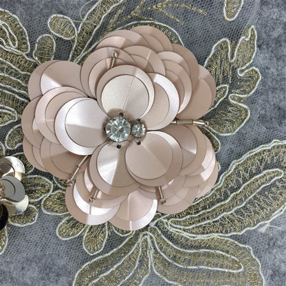 Three-dimensional embroidered polyester collar floral decoration, hollow lace floral DIY sewing lace collar clothing accessories