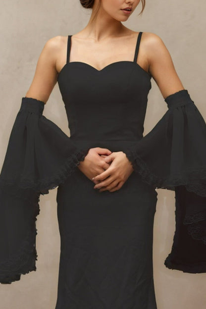 Double Layer Lace Ruffle Chiffon Detachable Bell Arm Sleeves