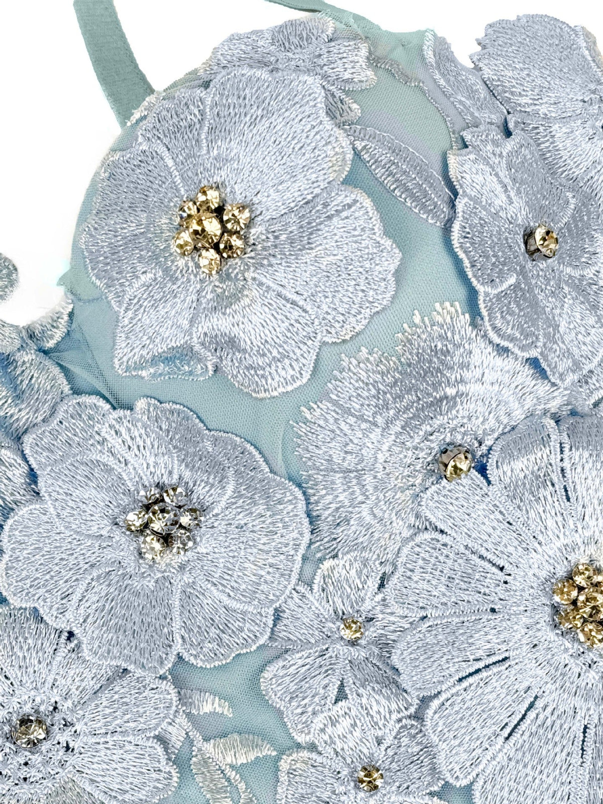 3D Flower Diamond Corset in blue