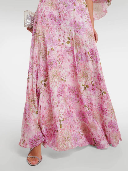 pink floral  maxi dress