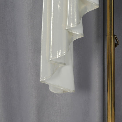 Champagne Gold Metallic Ruched Asymmetrical Dress