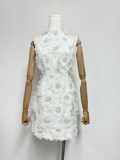 Cherry Blossom Mini Dress in White