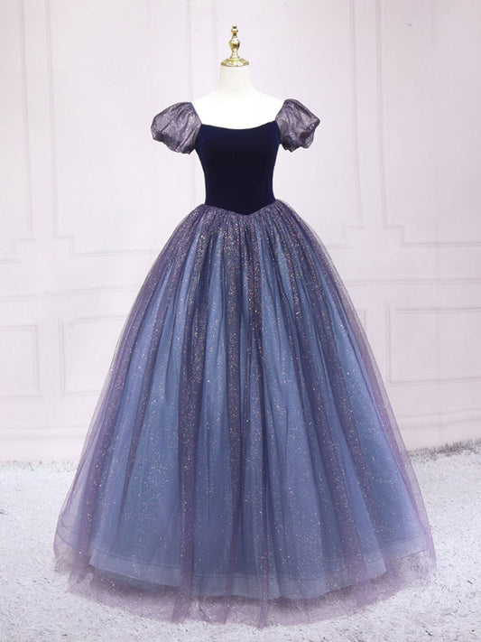 Purple tulle A line maxi dress