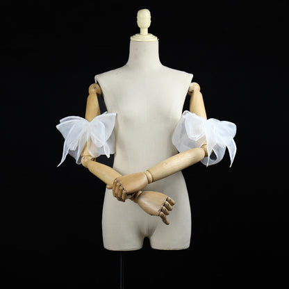 Organza Giant Bow Detachable Short Arm Cuffs