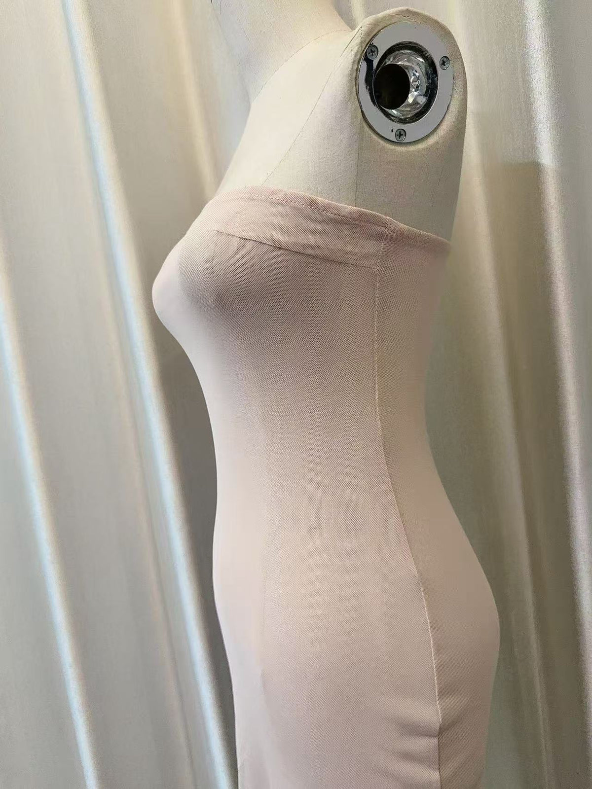 kimberley beige off-shoulder Sleeveless sequin jersey Maxi Dress