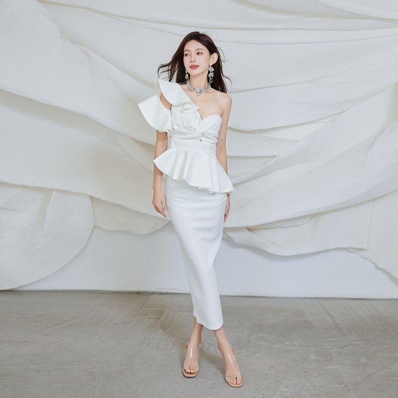 Dolores Strapless Backless Ruffle maxi Dress Set