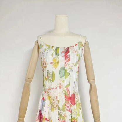 multicolor floral print fauna gazar gown