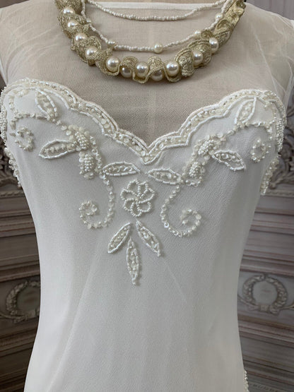 White Lace & Tulle Mermaid Wedding Dress